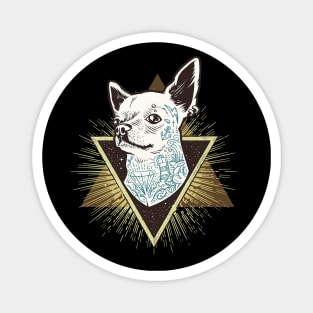 Hipster Chihuahua with Tattoo Magnet